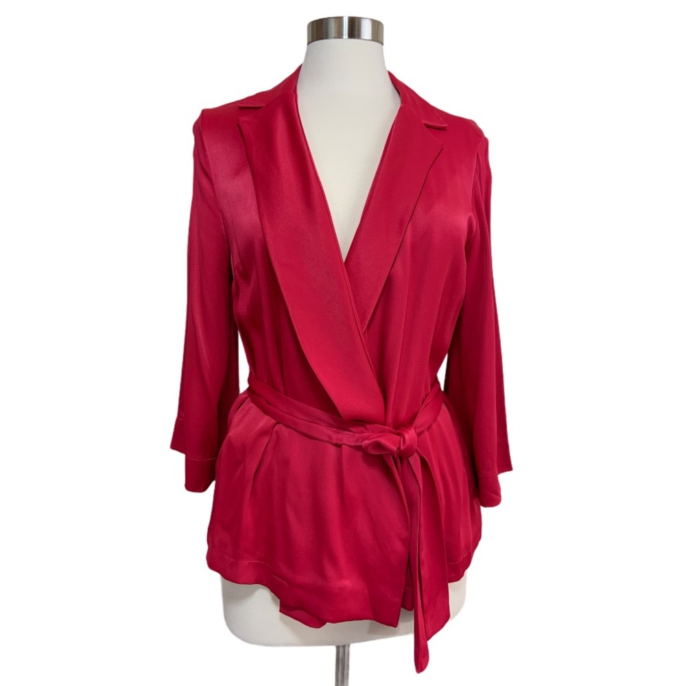 NWT Zara Woman Satin Wrap-Front Soft Blazer